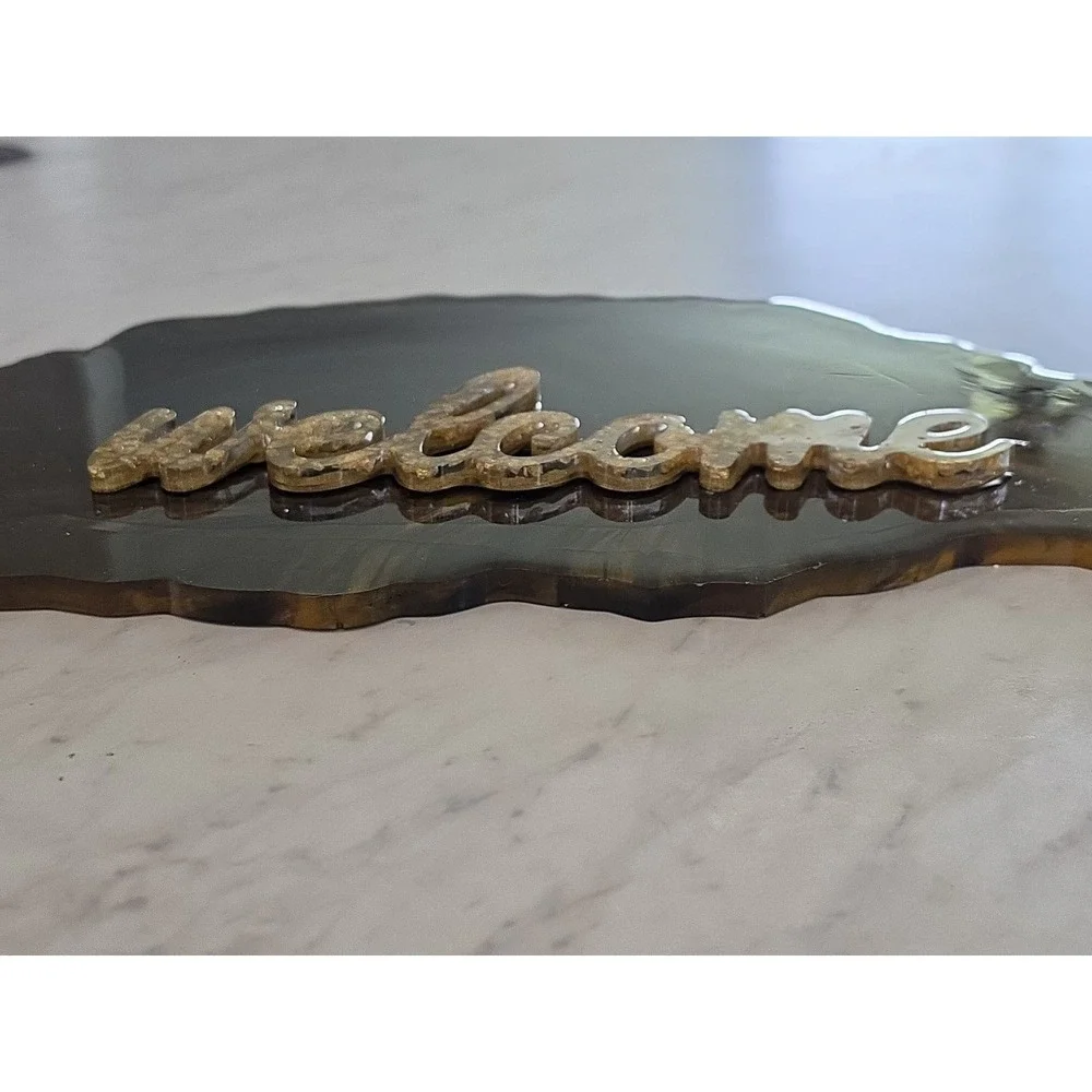 Handmade Resin Welcome Plaque